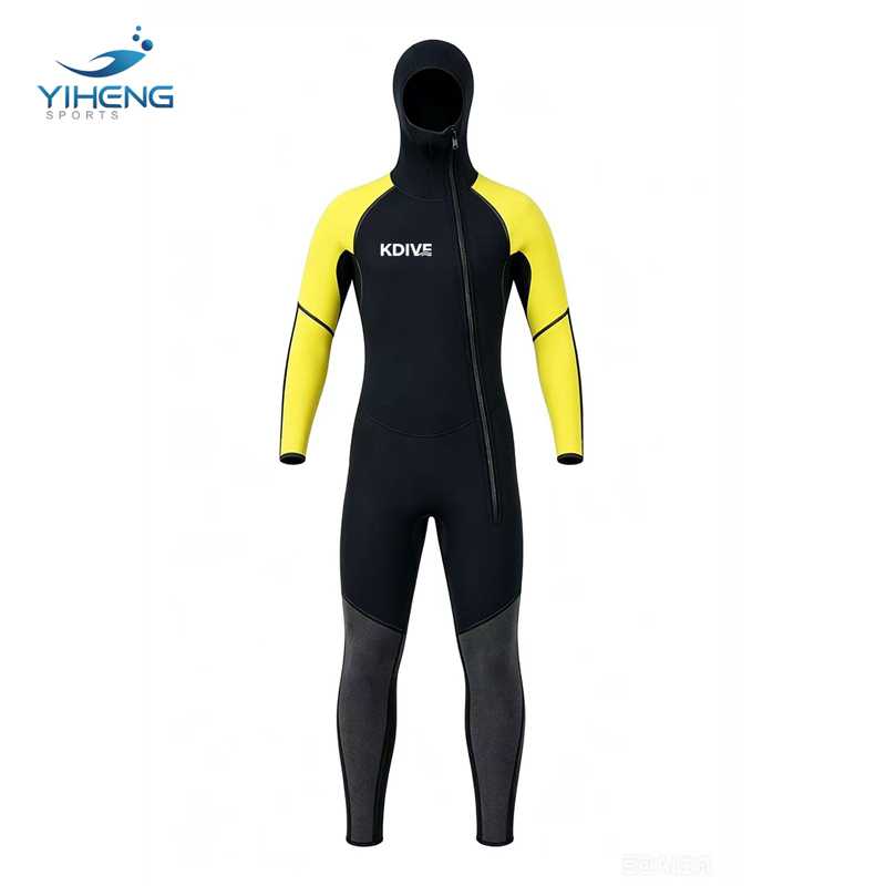  Women 5mm CR Neoprene Hooded Scuba Diving Wetsuit Front Full Zipper Full Body Spearfishing Wetsuit