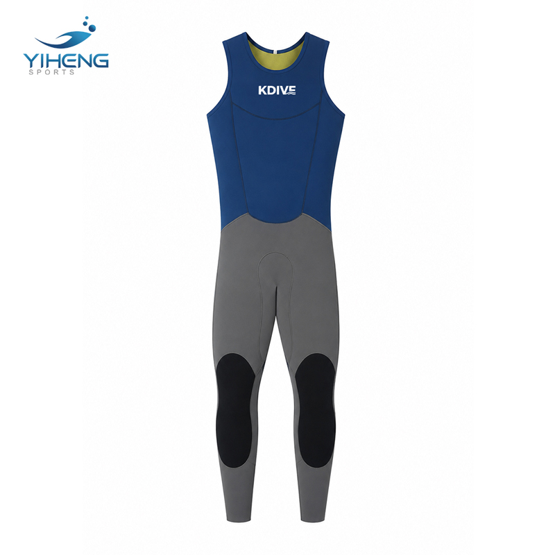  Men's 4mm Sleeveless Blue GBS Seamless Long John Wetsuit for Sailing & Surfing