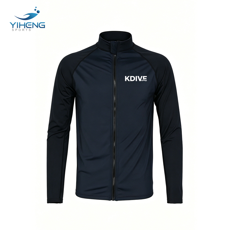 Men's UPF50+ Rash Guard Jacket Quick Dry Breathable Long Sleeve Sun Protection Wetsuit Top