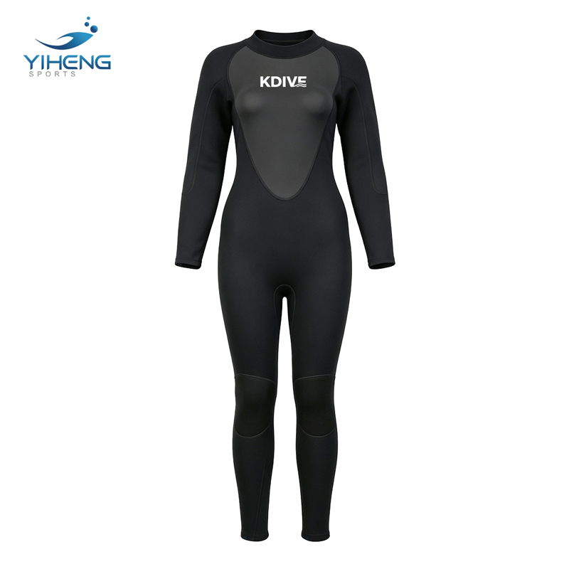 3mm Neoprene Black Long Sleeve One Piece Women's SUP Wetsuit