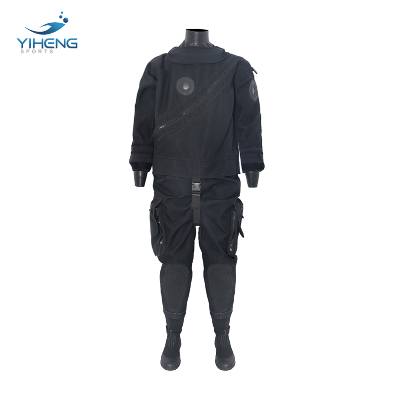 Black Butyl Rubber Coated Fabric Waterproof Deep Diving Dry Suit