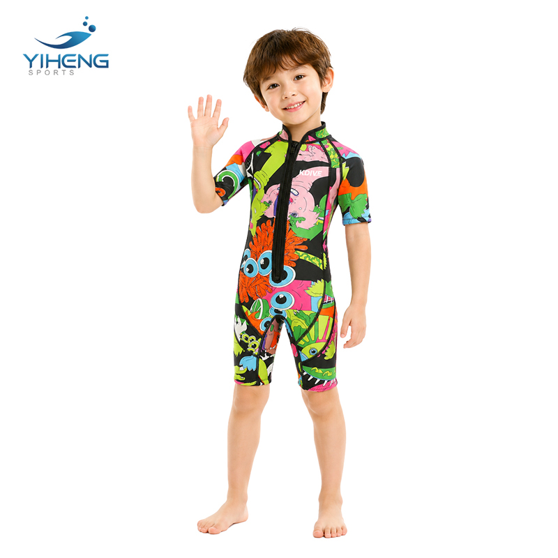2mm Neoprene Cartoon Print Children Diving Wetsuit
